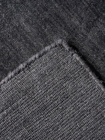 Hand Knotted Loom Wool ECO-Friendly Area Rugs - 6'x6', Square, Charcoal Color, Solid Plain Design, High Pile Handmade Anti Skid Area Rugs for Living Room, Bed Room (L00111)
