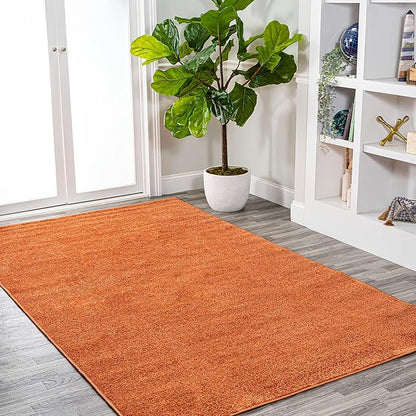 JONATHAN Y Haze Solid Low-Pile Orange Indoor Area Rug 8x10, Coastal,Bohemian,Minimalist,Classic, Easy-Cleaning for Living Room,Bedroom,Kitchen,Pet Friendly,Non-Shedding (SEU100M-8)