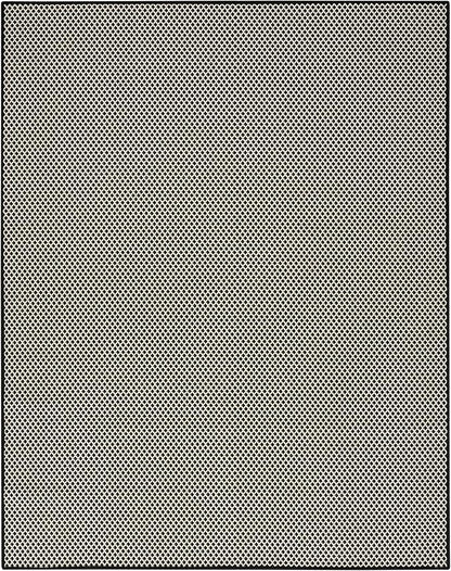 Nourison Home Courtyard Black White 8' x 10' Area Rug - Easy Clean, Non Shedding, Bed Room, Living Room, Dining Room, Kitchen (8' x 10')
