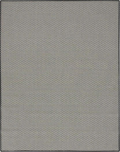 Nourison Home Courtyard Black White 9' x 12' Area Rug - Easy Clean, Non Shedding, Bed Room, Living Room, Dining Room, Kitchen (9' x 12')