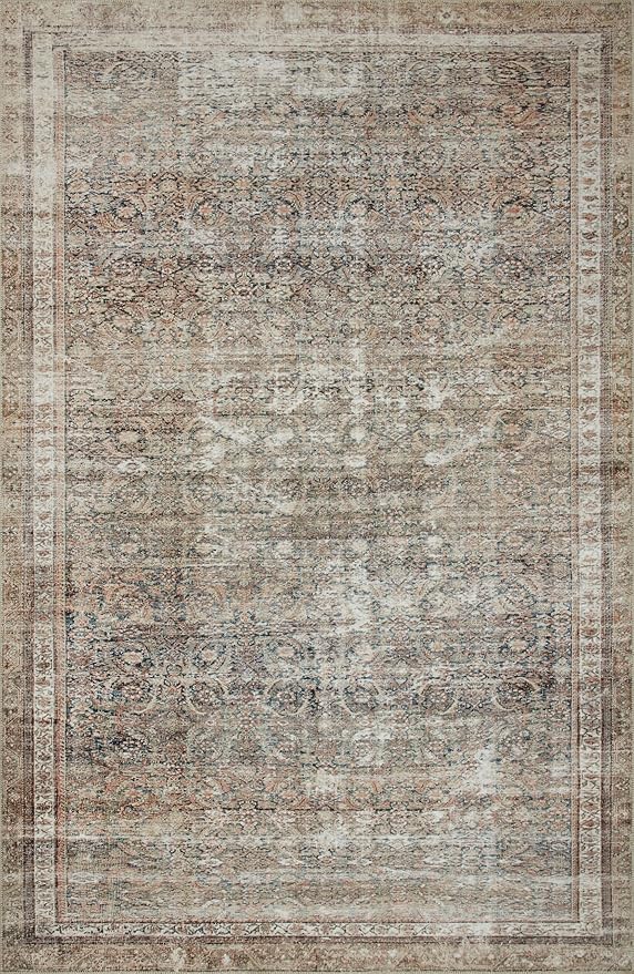 Loloi Chris Loves Julia Jules Collection JUL-09 Ink/Terracotta 7'-6'' x 9'-6'', .13" Pile Height, Area Rug