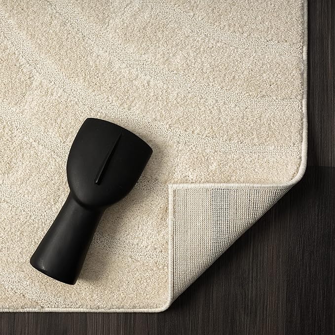 LUXE WEAVERS Modern Geometric Wave Cream 6x9 Area Rug