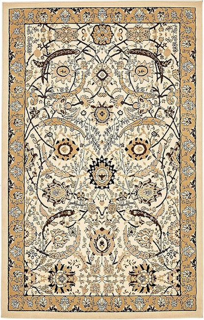 Unique Loom Espahan Collection Area Rug - Cape Cod (5' 3" x 8' Rectangle, Ivory/ Beige)