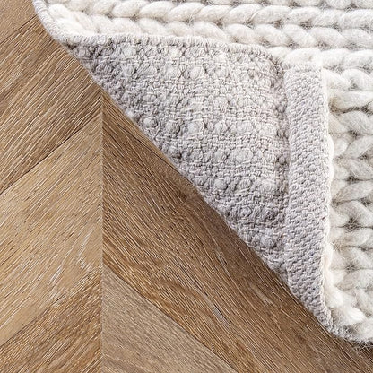 Nuloom Penelope Off-White/Ivory, 2'6" x 10', Hand-Braided, Wool & Cotton, Soft and Textured, High Traffic, Stain Resistant, Easy Clean, Durable Runner for Bedroom, Living Room, Dining, Entryway