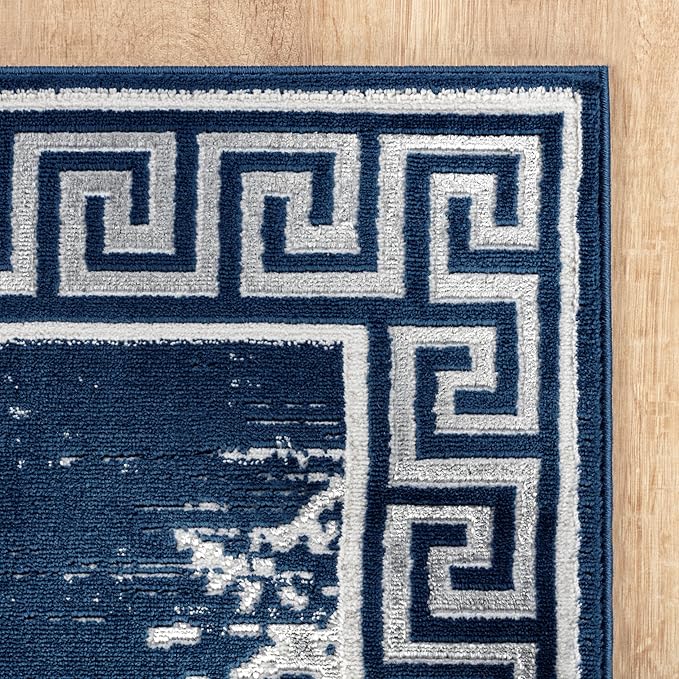 GLORY RUGS Area Rugs Marble 8x10 Navy Gray Carpet Modern Abstract Rug Living Room Dining Bedroom Rug