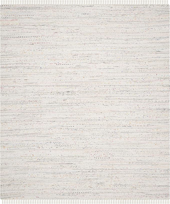 SAFAVIEH Rag Rug Collection X-Large Area Rug - 12' x 18', Ivory & Multi, Handmade Boho Stripe Cotton, Ideal for High Traffic Areas in Living Room, Bedroom (RAR121G)