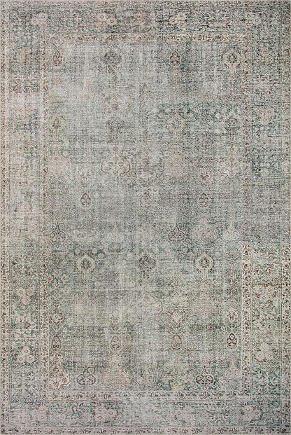 Loloi Chris Loves Julia Jules Collection JUL-08 Emerald/Antique Ivory 2'-0'' x 5'-0'', .13" Pile Height, Accent Rug