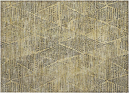 Addison Rugs Chantille ACN591 Gold 1'8" x 2'6" Indoor Outdoor Area Rug, Easy Clean, Machine Washable, Non Shedding, Bedroom, Living Room, Dining Room, Kitchen, Patio Rug