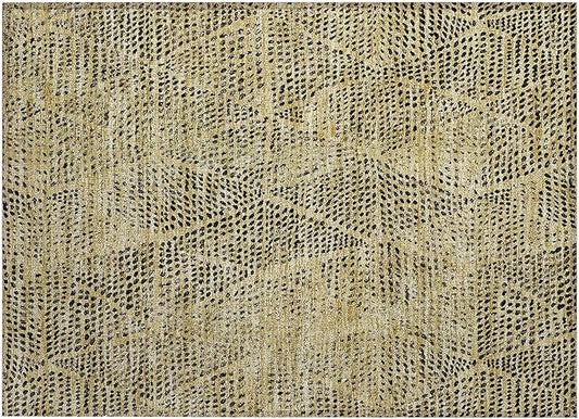 Addison Rugs Chantille ACN591 Gold 1'8" x 2'6" Indoor Outdoor Area Rug, Easy Clean, Machine Washable, Non Shedding, Bedroom, Living Room, Dining Room, Kitchen, Patio Rug