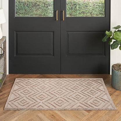 Nourison Home Versatile Natural Beige 2' x 4' Area Rug - Easy Clean, Non Shedding, Bed Room, Living Room, Dining Room, Kitchen (2' x 4')