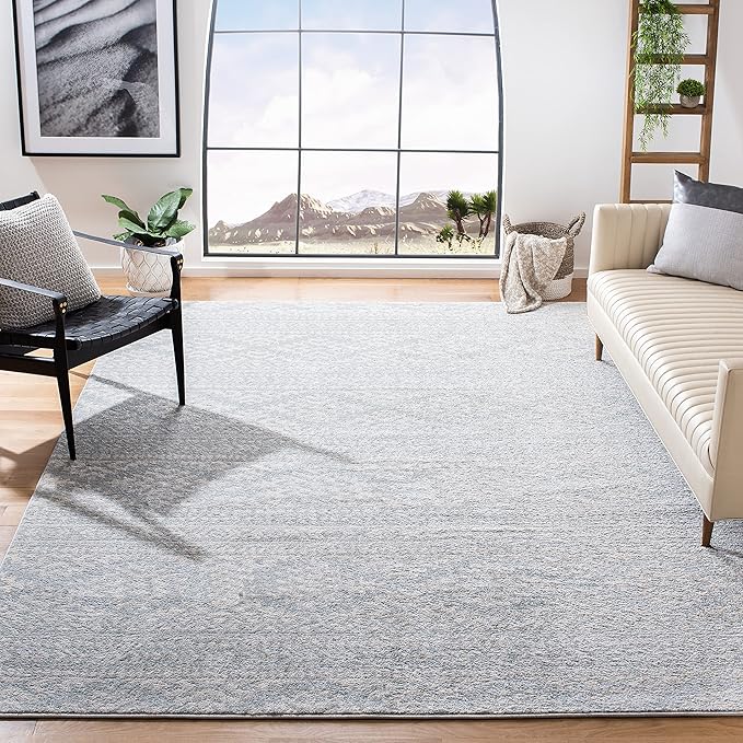 SAFAVIEH Area Rug 10x13 - Tulum Collection - Large - Light Grey & Ivory, Moroccan Boho Tribal Design, Non-Shedding & Easy to Clean, Ideal for Living Room, Bedroom, Dining Space (TUL272F)