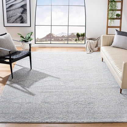 SAFAVIEH Area Rug 6x9 - Tulum Collection - Light Grey & Ivory, Moroccan Boho Tribal Design, Non-Shedding & Easy to Clean, Ideal for Living Room, Bedroom, Dining Space (TUL272F)
