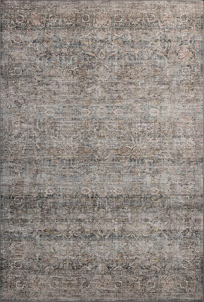 Loloi Amber Lewis Josie Collection JOS-05 Dove/Gold 7'-6" x 9'-6", .13" Pile Height, Low Profile, Machine Washable, Area Rug