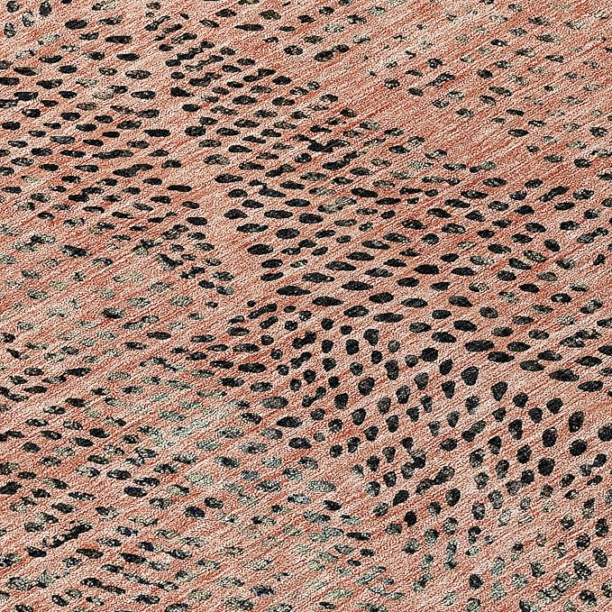 Addison Rugs Chantille ACN591 Salmon 8' x 8' Indoor Outdoor Round Rug, Easy Clean, Machine Washable, Non Shedding, Bedroom, Living Room, Dining Room, Kitchen, Patio Rug