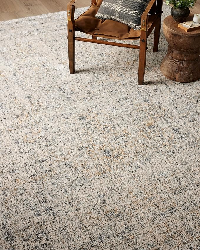 Loloi Amber Lewis Alie Collection ALE-02 Sand/Sky 5'-3'' x 5'-3'', .13'' Pile Height, Round Area Rug