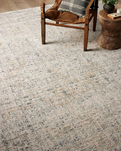 Loloi Amber Lewis Alie Collection ALE-02 Sand/Sky 5'-3'' x 5'-3'', .13'' Pile Height, Round Area Rug