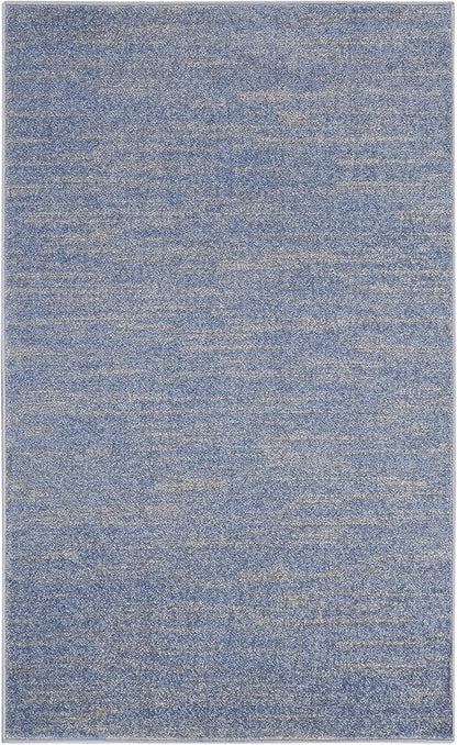 Nourison Home Nourison Essentials Blue Grey 3' x 5' Area Rug - Easy Clean, Non Shedding, Bed Room, Living Room, Dining Room, Kitchen (3' x 5')