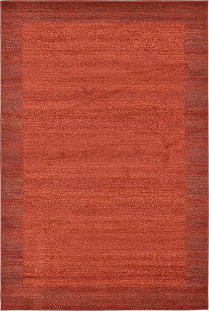 Rugs.com Angelica Collection Rug – 6' x 9' Terracotta Medium Rug Perfect for Bedrooms, Dining Rooms, Living Rooms