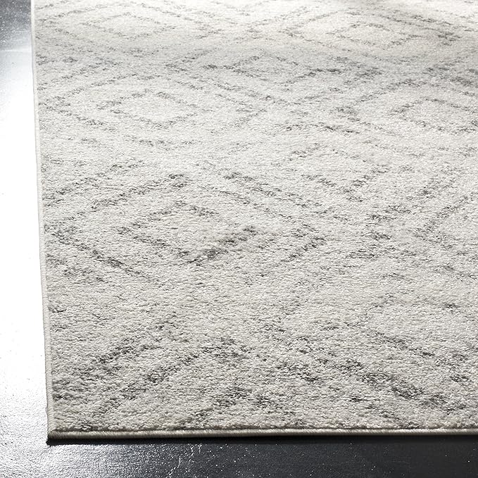 SAFAVIEH Adirondack Collection Area Rug - 10' x 14', Light Grey & Grey, Modern Diamond Distressed Design, Non-Shedding & Easy Care, Ideal for High Traffic Areas in Living Room, Bedroom (ADR131C)