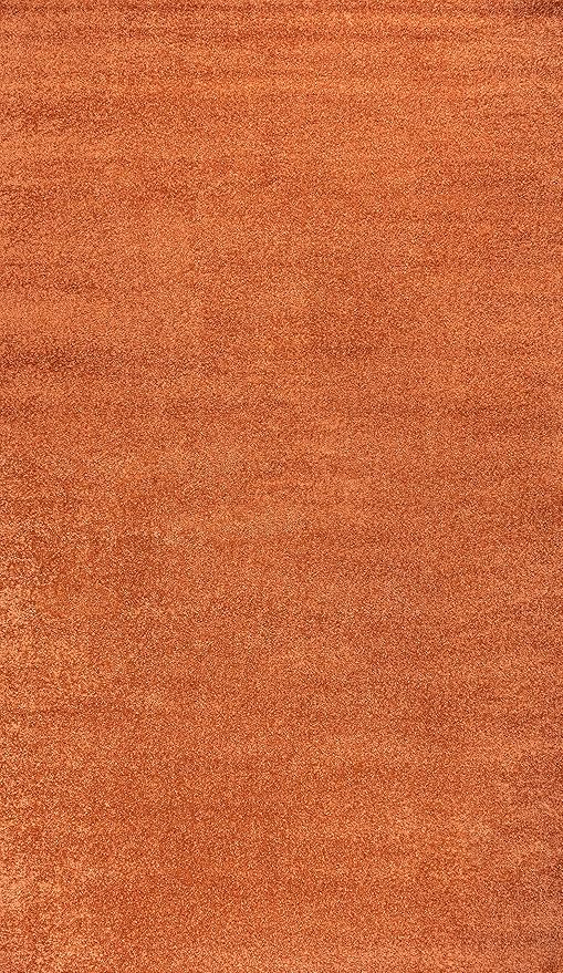 JONATHAN Y Haze Solid Low-Pile Orange Indoor Area Rug 4x6, Coastal,Bohemian,Minimalist,Classic, Easy-Cleaning for Living Room,Bedroom,Kitchen,Pet Friendly,Non-Shedding (SEU100M-4)