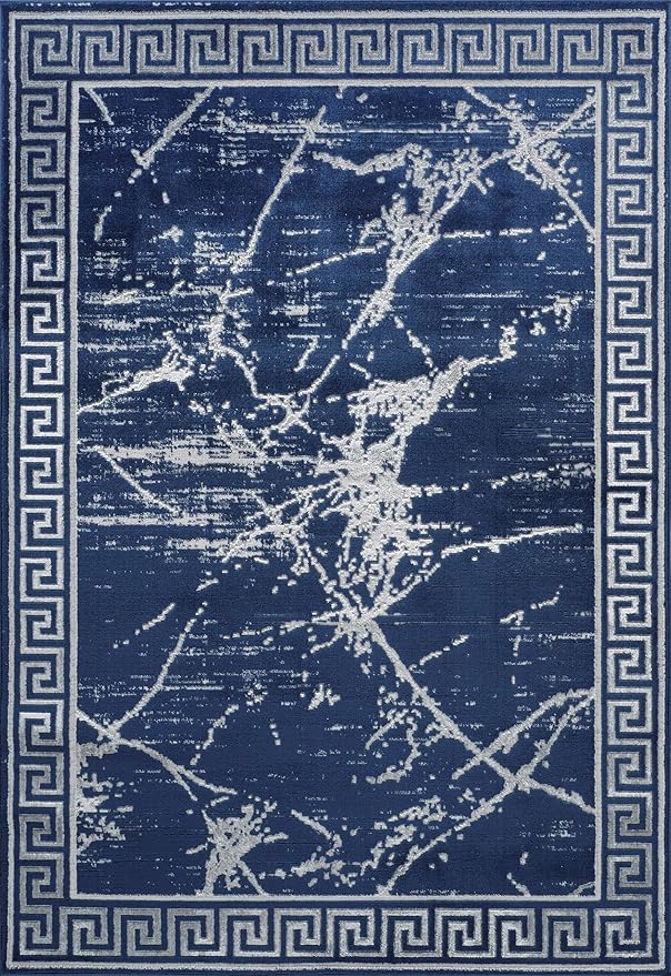 GLORY RUGS Area Rugs Marble 5x7 Navy Gray Carpet Modern Abstract Rug Living Room Dining Bedroom Rug
