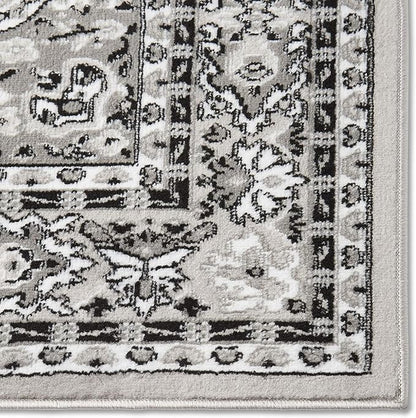 Home Dynamix Premium Sakarya Traditional Medallion Border Area Rug, Gray, 21"x35" Rectangle