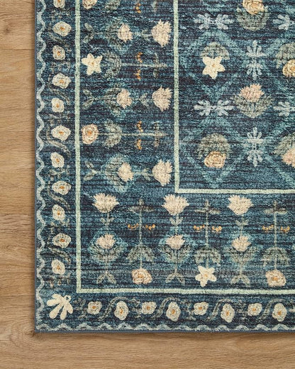 Loloi Rifle Paper Co. Eden Collection EDE-03 Lattice Indigo 2'-3" x 3'-9" Accent Rug feat. CloudPile™