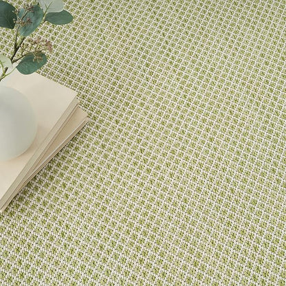 Nourison Home Courtyard Ivory Green 7' x 10' Area Rug - Easy Clean, Non Shedding, Bed Room, Living Room, Dining Room, Kitchen (7' x 10')