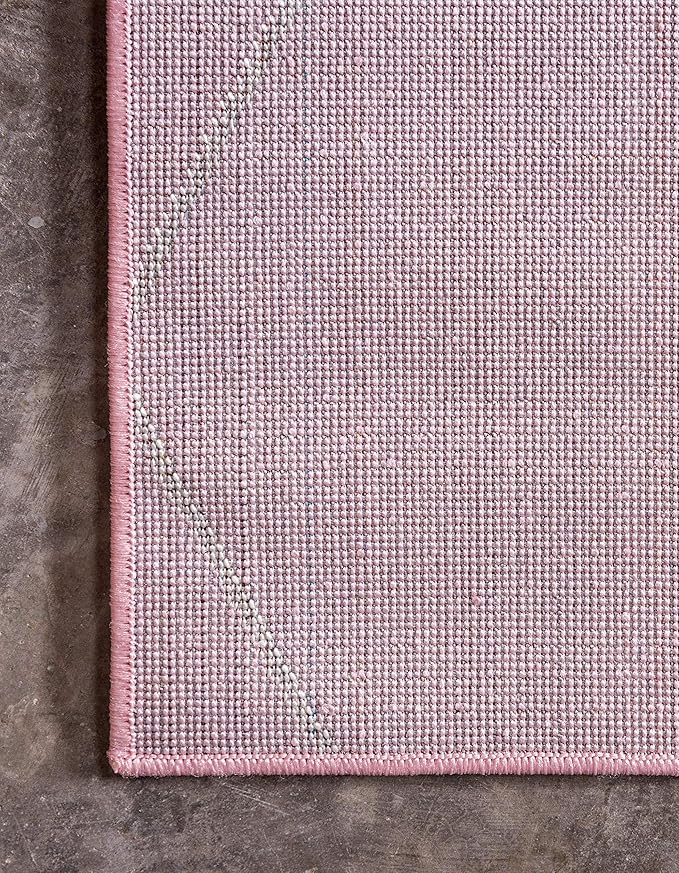 Unique Loom Trellis Frieze Collection Area Rug - Geometric (3' 3" x 5' 3", Light Pink/ Ivory)
