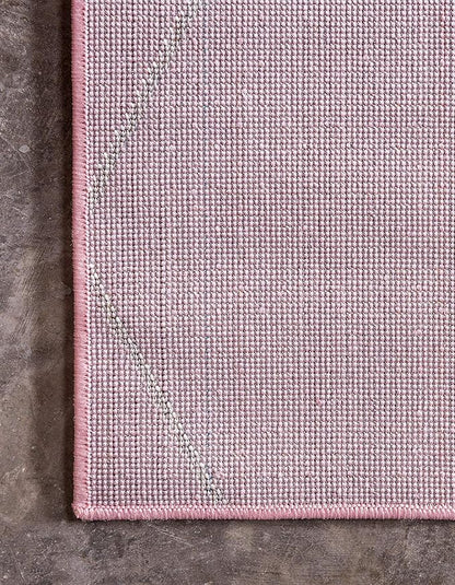 Unique Loom Trellis Frieze Collection Area Rug - Geometric (3' 3" x 5' 3", Light Pink/ Ivory)