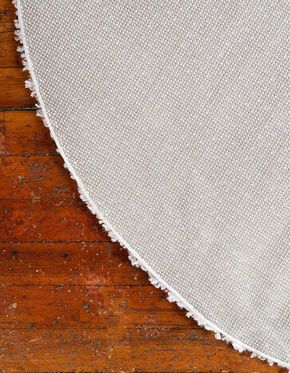 Unique Loom Davos Shag Collection Area Rug - Solid (6' 1" Round, White/ Ivory)