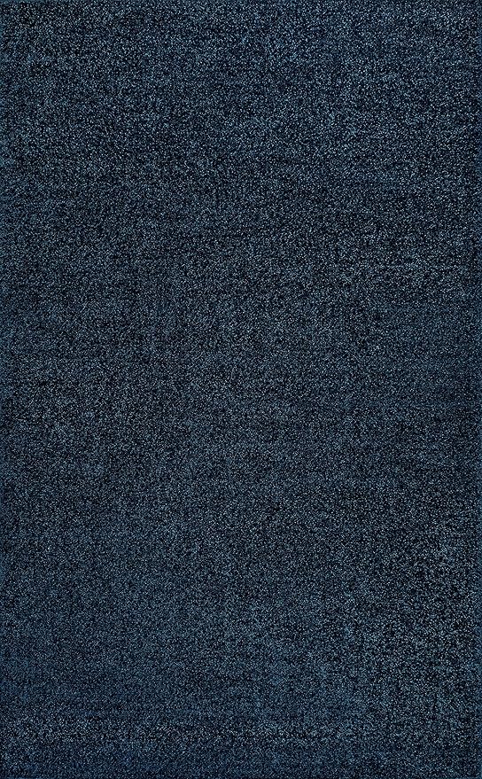 Eyely UES100C-9 Supersoft Haze Solid Low-Pile Indoor Area Rug Casual;Contemporary;Solid;Traditional, Bedroom, Kitchen, Living Room, Easy-Cleaning, Non-Shedding, 9 X 12, Navy