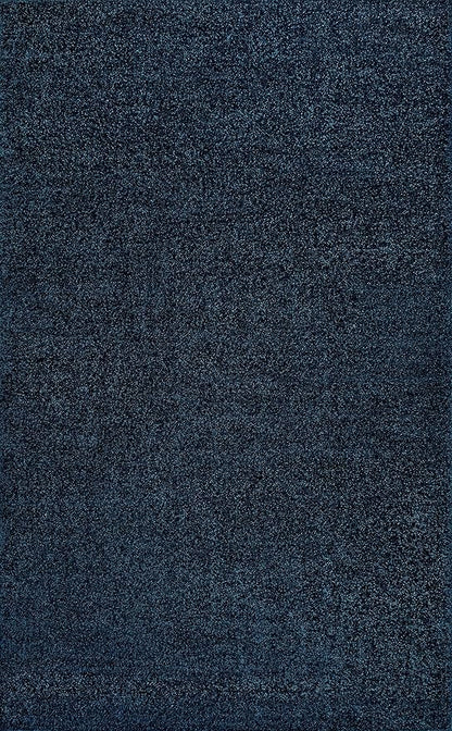 Eyely UES100C-4 Supersoft Haze Solid Low-Pile Indoor Area Rug Casual;Contemporary;Solid;Traditional, Bedroom, Kitchen, Living Room, Easy-Cleaning, Non-Shedding, 4 X 6, Navy