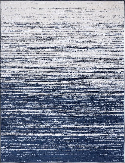 SAFAVIEH Area Rug 11x15 - Adirondack Collection - Large - Navy & Ivory, Modern Ombre Design, Non Shedding & Easy to Clean, Ideal for Living Room, Bedroom, Office, Dining Space (ADR113N)