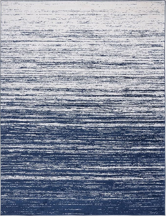 SAFAVIEH Area Rug 11x15 - Adirondack Collection - Large - Navy & Ivory, Modern Ombre Design, Non Shedding & Easy to Clean, Ideal for Living Room, Bedroom, Office, Dining Space (ADR113N)