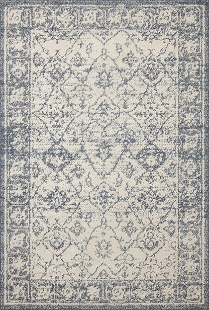 Loloi Magnolia Home by Joanna Gaines Gigi Collection GIG-02 Ivory/Blue 5'-3" x 7'-6" Area Rug