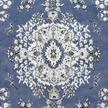 Home Dynamix Premium Sakarya Traditional Medallion Border Area Rug, Midnight Blue, 7'8"x10'7" Rectangle