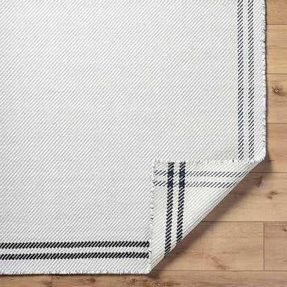 Mark&Day Wool Rugs, 2x8 Janmichael Cottage Light Silver/Black Runner Area Rug, Silver Black Carpet for Hallway, Kitchen, Bedroom or Living Room (2'6" x 8' Runner)
