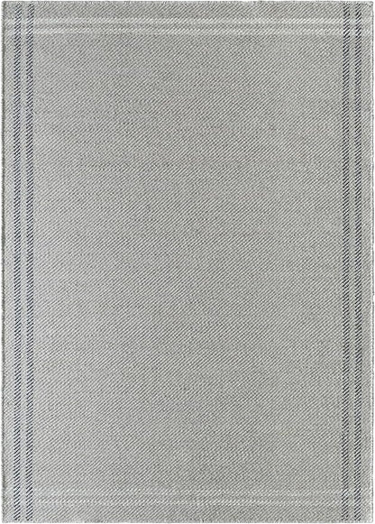 Mark&Day Wool Rugs, 2x3 Janmichael Solid and Border Gray/Black Area Rug, Grey Ivory Black Carpet for Living Room, Bedroom or Kitchen (2' x 3')