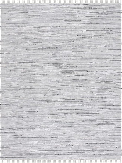 SAFAVIEH Rag Rug Collection X-Large Area Rug - 12' x 18', Grey, Handmade Boho Stripe Cotton, Ideal for High Traffic Areas in Living Room, Bedroom (RAR121A)