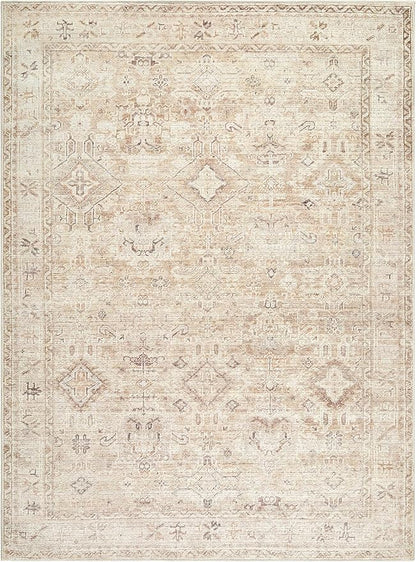 Hauteloom Nakia Living Room, Bedroom Area Rug - Traditional - Beige, Taupe, Ivory - 9'11" x 14'