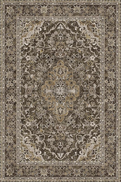 Washable Area Rug 6x9 | Non Slip Area Rug for Living Room, Bedrooms, Dining Room | Ultra-Soft Flannel Carpet Area with Rubber Backing (Dark Sage, 6x9)