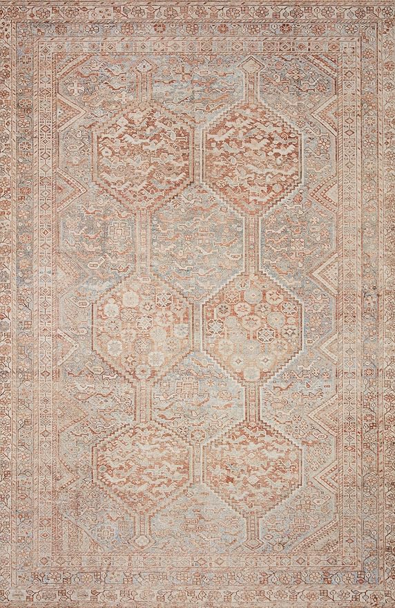 Loloi Chris Loves Julia Jules Collection JUL-04 Tangerine/Mist 2'-6'' x 12'-0'', .13" Pile Height, Runner Rug