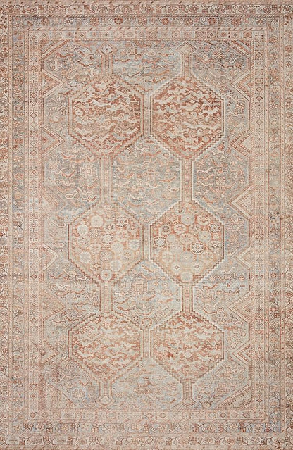 Loloi Chris Loves Julia Jules Collection JUL-04 Tangerine/Mist 2'-0'' x 5'-0'', .13" Pile Height, Accent Rug