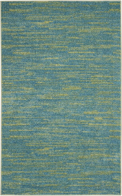 Nourison Home Nourison Essentials Blue Green 3' x 5' Area Rug - Easy Clean, Non Shedding, Bed Room, Living Room, Dining Room, Kitchen (3' x 5')