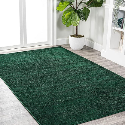 Eyely UES100L-14 Supersoft Haze Solid Low-Pile Indoor Area Rug, Coastal, Bohemian, Minimalist, Classic, Casual for Bedroom,Kitchen,Living Room,Non Shedding,Easy-Washing, Green, 10 X 14