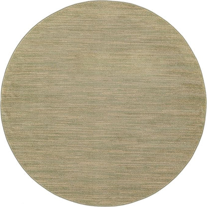 Nourison Home Nourison Essentials Green Gold 6' x Round Area Rug - Easy Clean, Non Shedding, Bed Room, Living Room, Dining Room, Kitchen (6' x Round)
