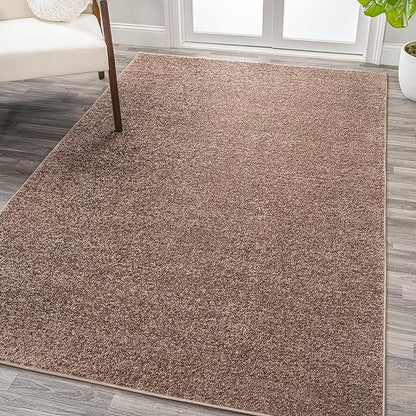 Eyely UES100J-6 Supersoft Haze Solid Low-Pile Indoor Area Rug, Coastal, Bohemian, Minimalist, Classic, Casual for Bedroom,Kitchen,Living Room,Non Shedding,Easy-Washing, Brown, 6 X 9