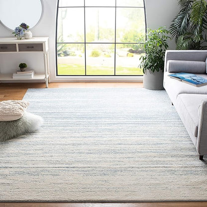 SAFAVIEH Adirondack Collection Area Rug - 10' Square, Slate & Cream, Modern Ombre Design, Non Shedding & Easy to Clean, Ideal for Living Room, Bedroom, Office, Dining Space (ADR113T)