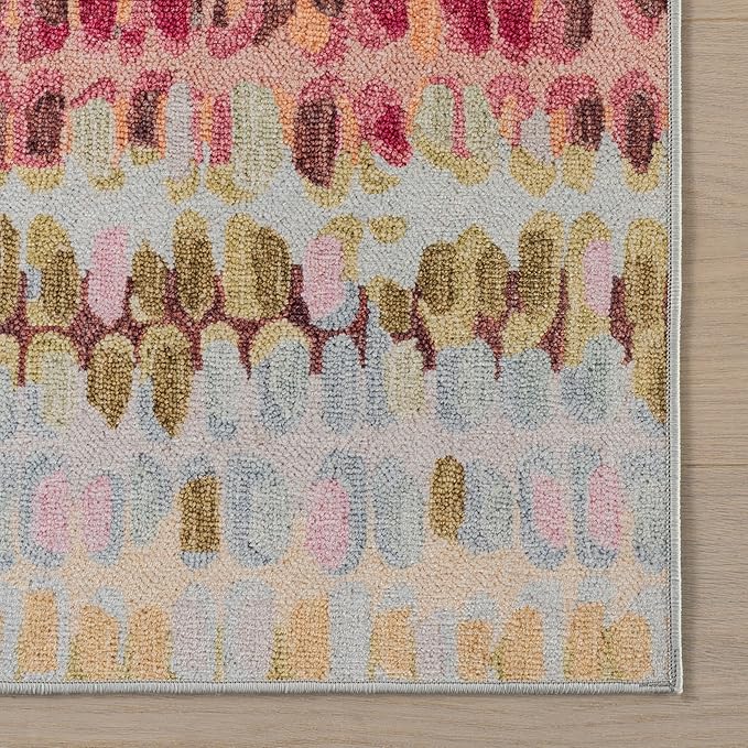 Dash & Albert Paint Chip Pastel Machine Washable Rug, 6 X 9 Feet, Multicolored Geometric Pattern